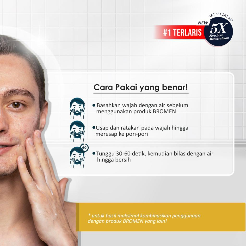 Bromen Sabun &amp; Serum Wajah Penghilang Jerawat Skincare Cowok