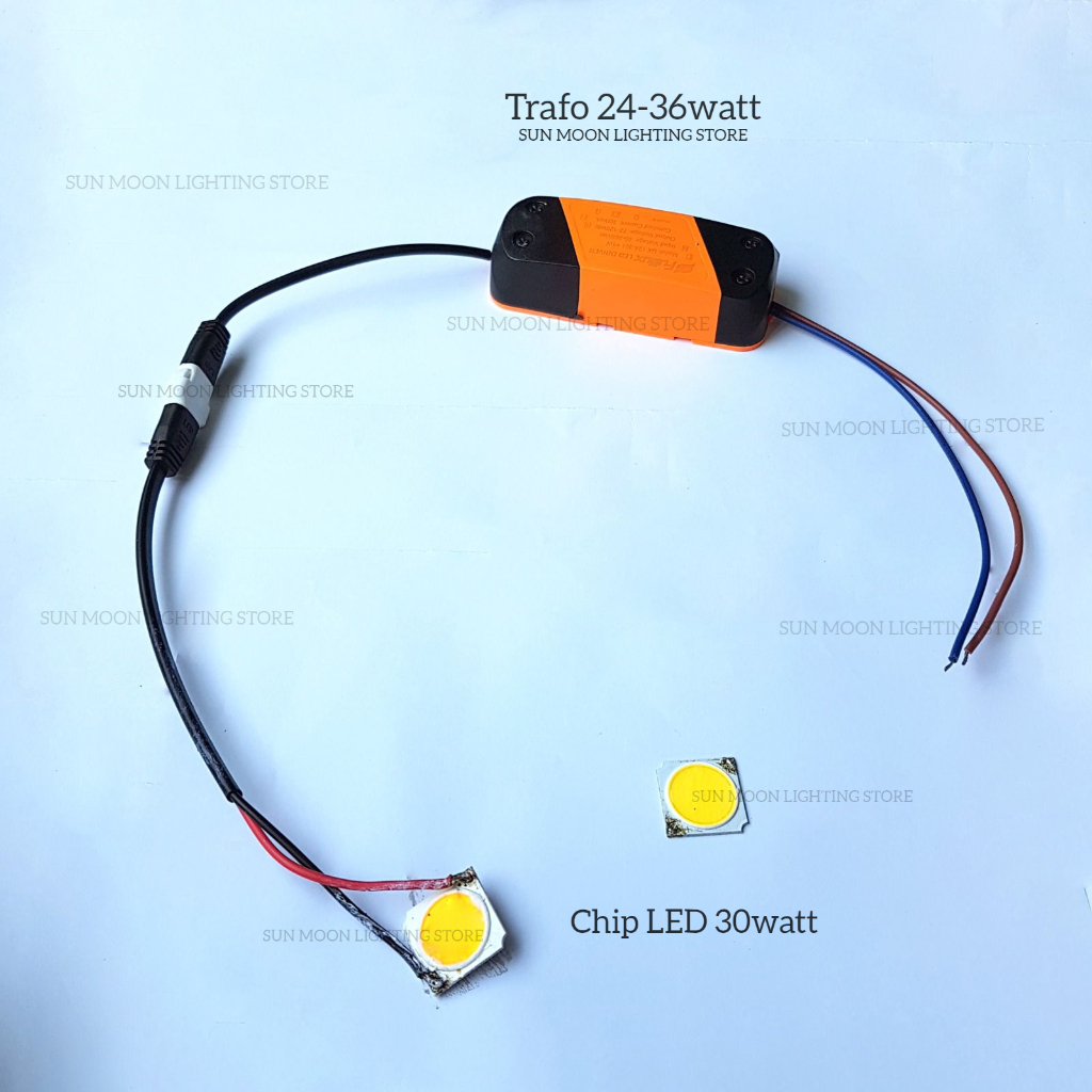 Lampu mata led chip cob 30watt trafo driver 72-128V DC 300mA 24-36w