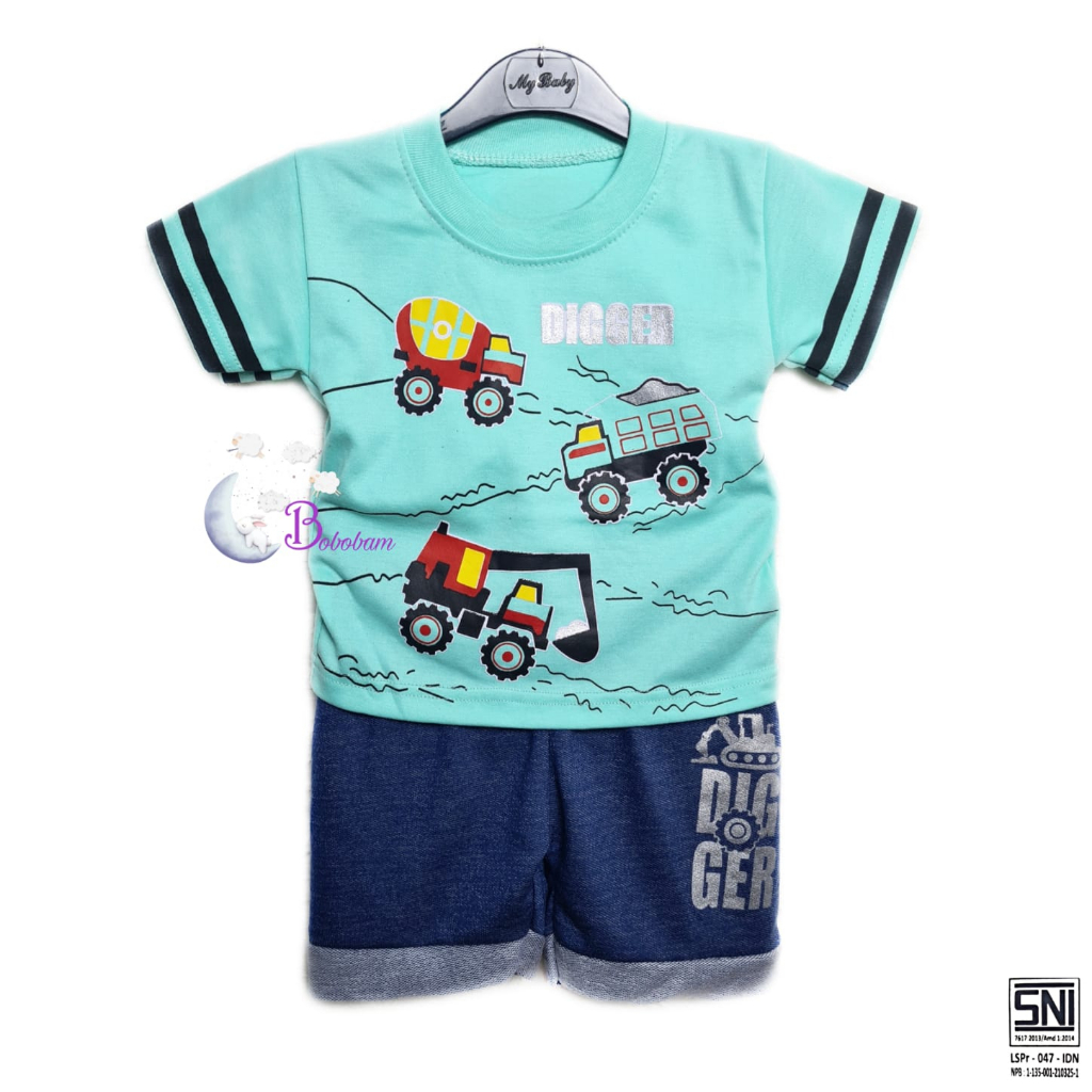 BAJU BAYI KEREN KECE ECER BOBOBAM CASUAL KASUAL SETELAN DIGGER SETELAN ANAK HARGA GROSIR