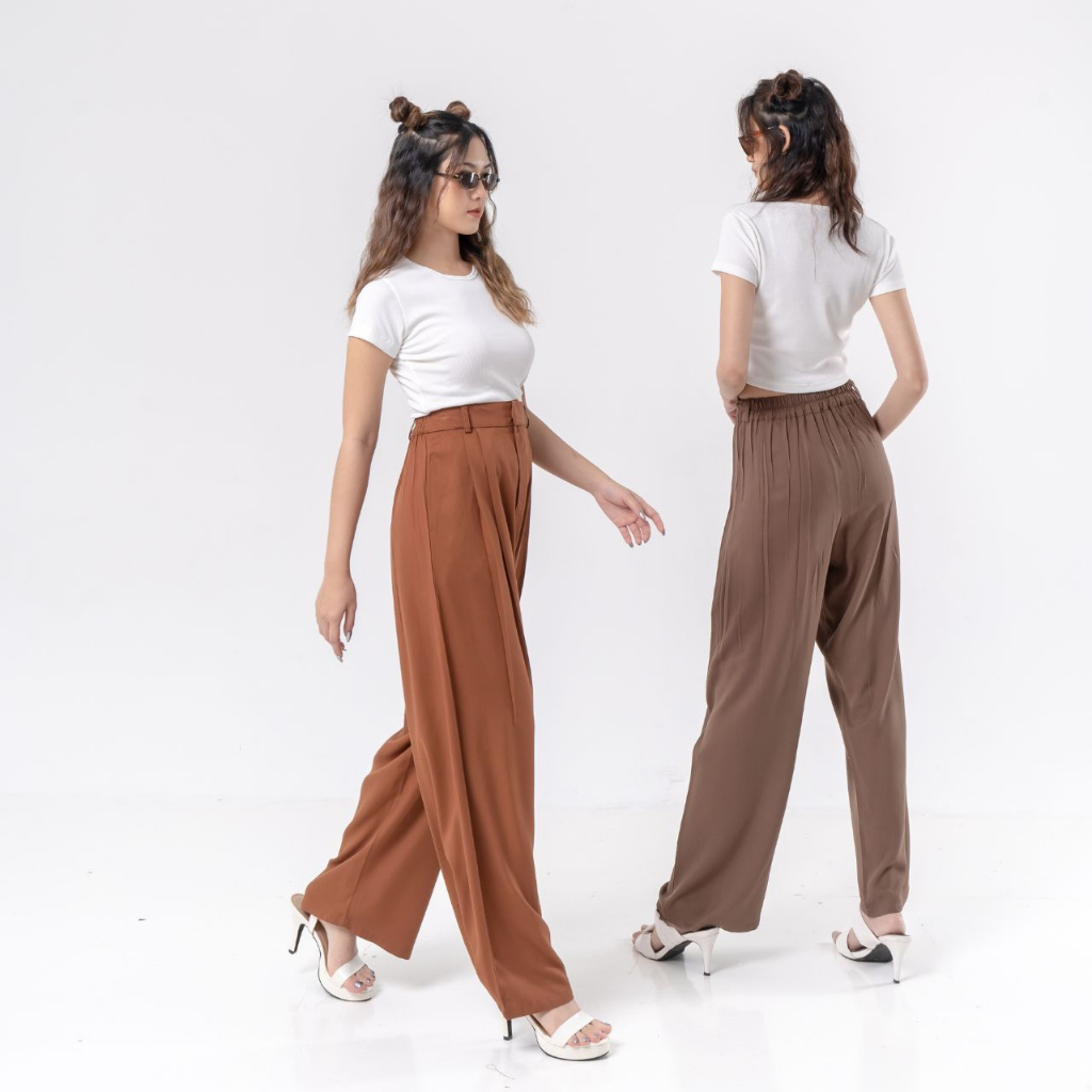 AIJO - Reva Twill Cullote - Celana Panjang Loose Pants Kekinian