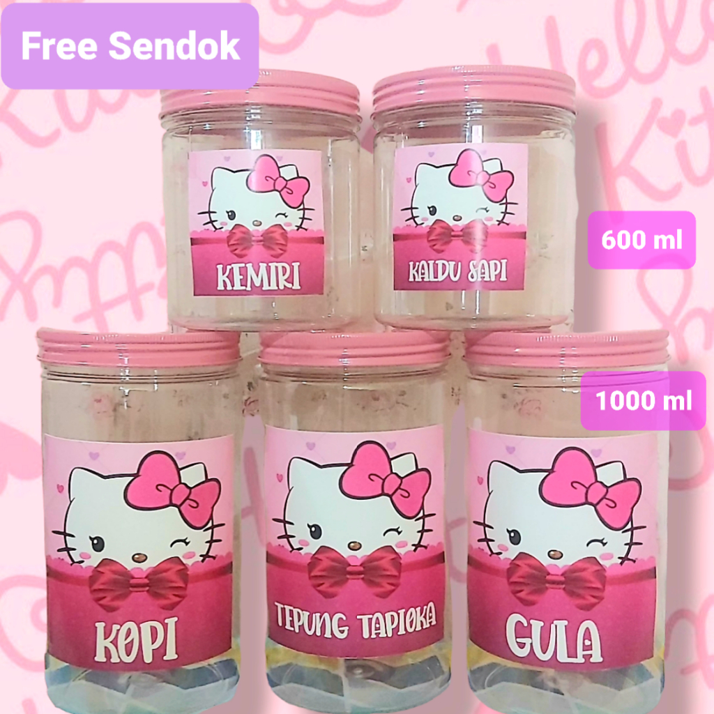 Toples Hello Kitty / Toples bumbu hello kitty / toples bumbu free stiker / toples tutup pink/ toples