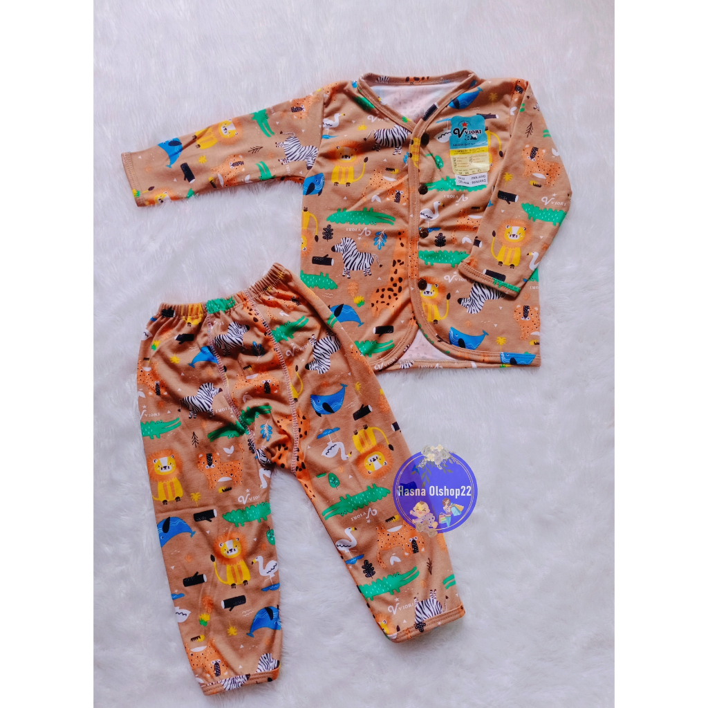 Baju Anak Panjang Cod Setelan Piyama Bayi Baju Bayi Lengan Panjang Kancing Depan / Baju Bayi Celana Pempers