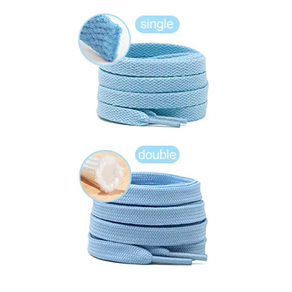 Tali Sepatu Premium UNIXLACE Double Layer | Flat Shoelace | Light Blue - 120cm