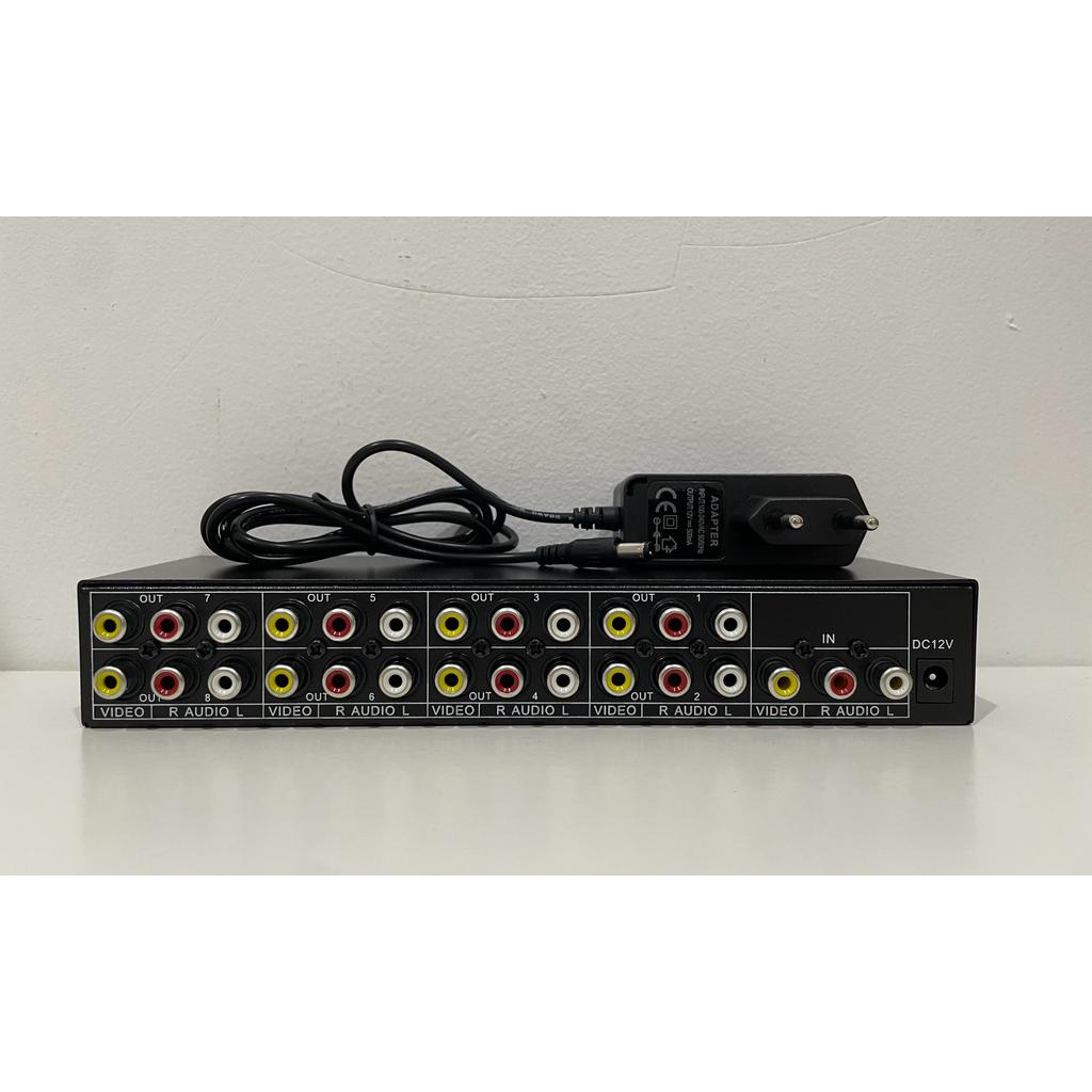 Splitter Distribution AV 108 / Splitter RCA 8 Port Audio Video