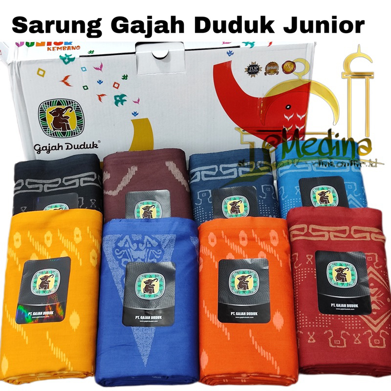 Sarung Anak Gajah Duduk Junior Kembang/ Sarung Gajah duduk anak motif kembang ecer/grosir