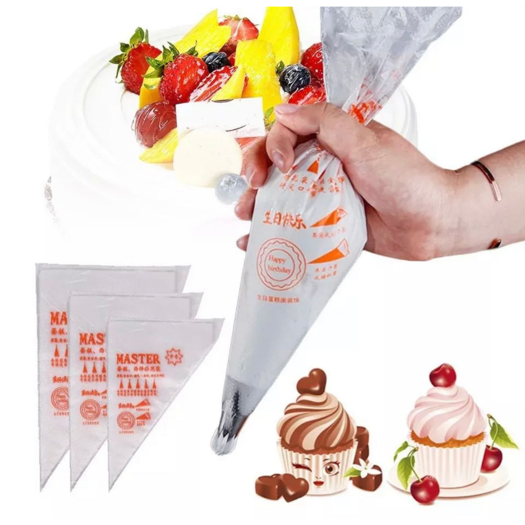

{PUSAT 18] PIPING BAG | PLASTIK SEGITIGA CONTONG PENGHIAS KUE SUPER TEBAL 3 UKURAN