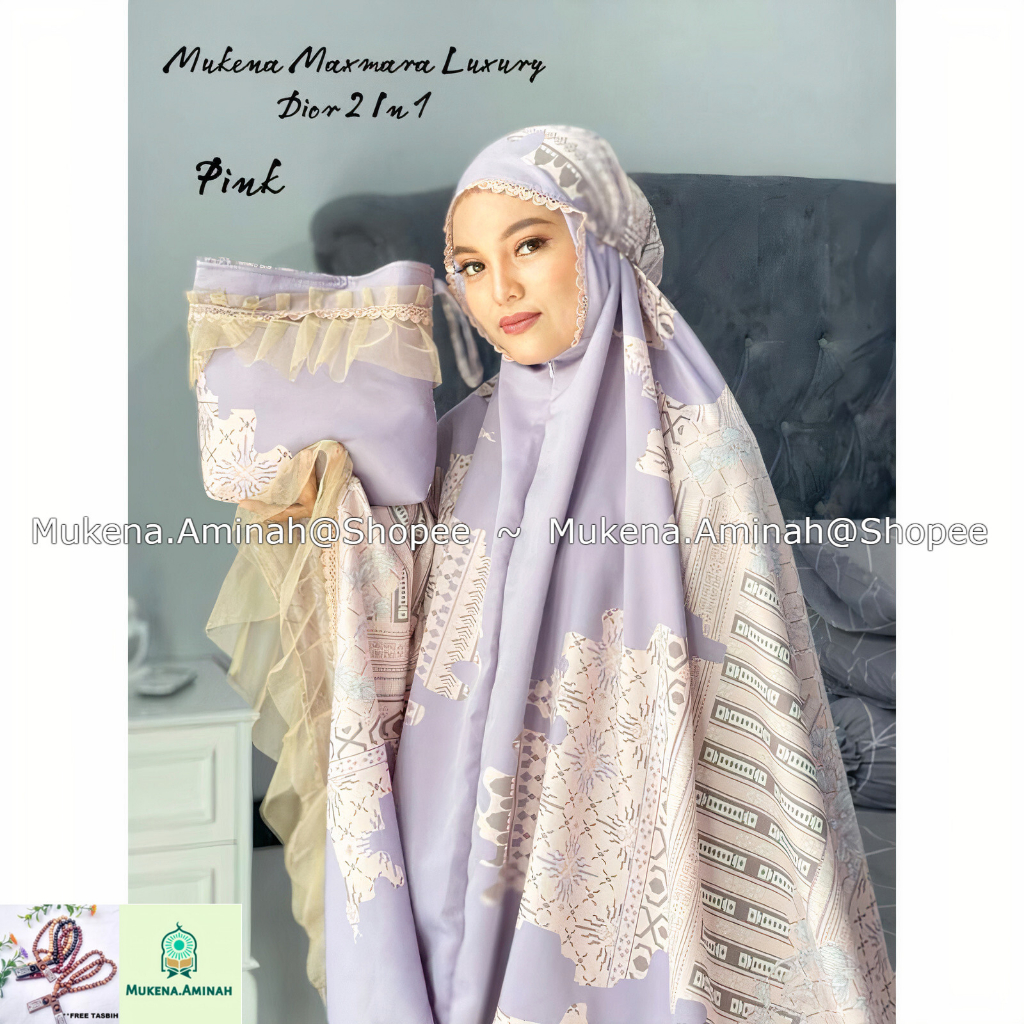 MUKENA DEWASA MAXMARA SILK LUXURY 2IN1 PREMIUM RENDA TILE