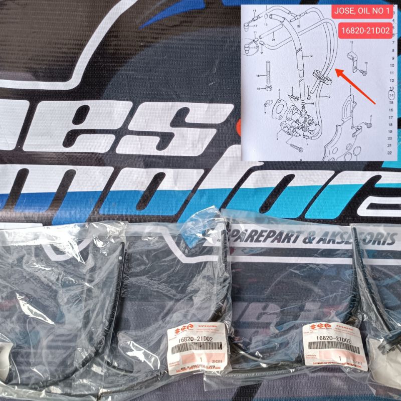 selang oli cabang 2 satria 2tak jalur pompa oli ke krengkes original sgp