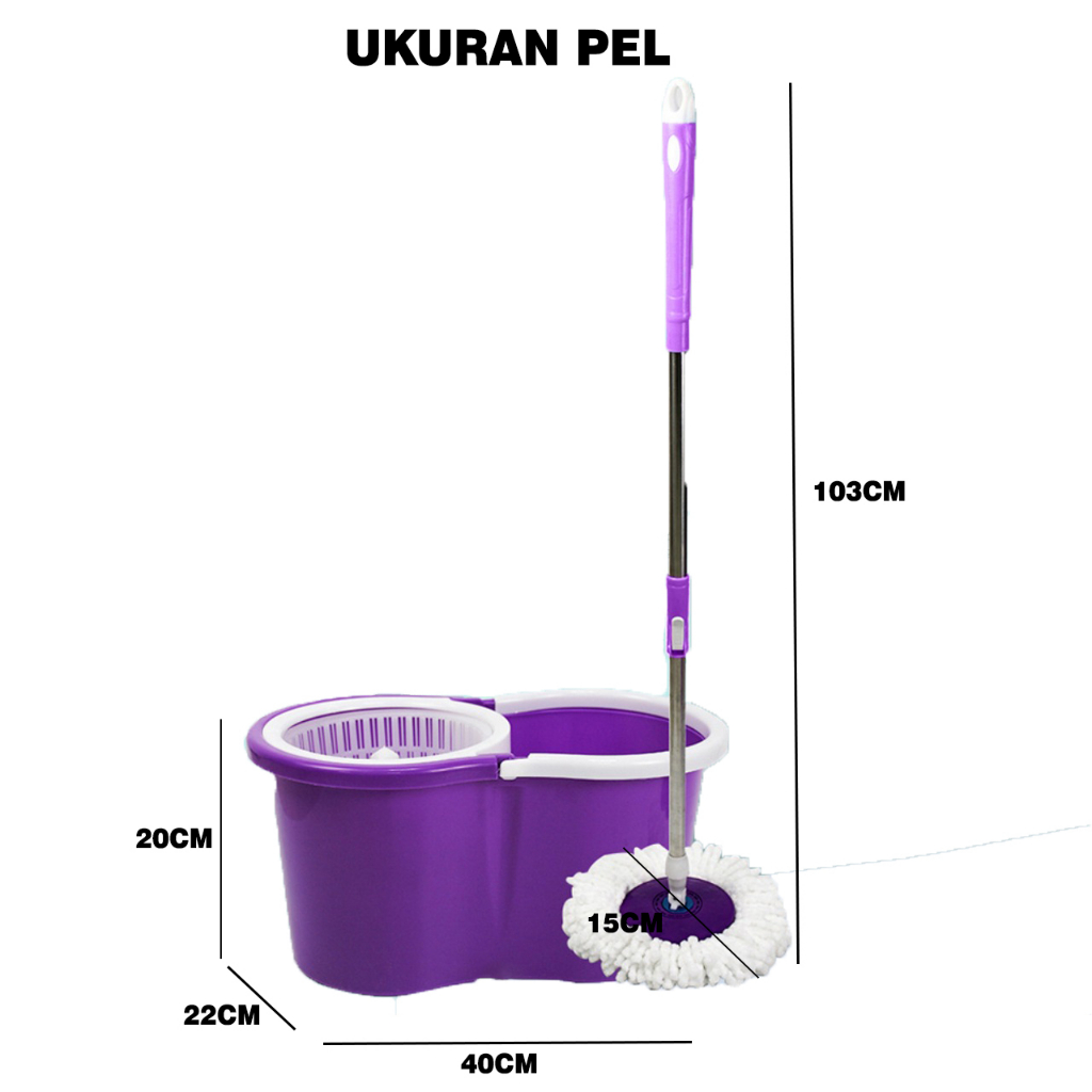 Alat Pel Putar Otomatis Lantai Super Bersih dan Ember Multifungsi Spin mop putar