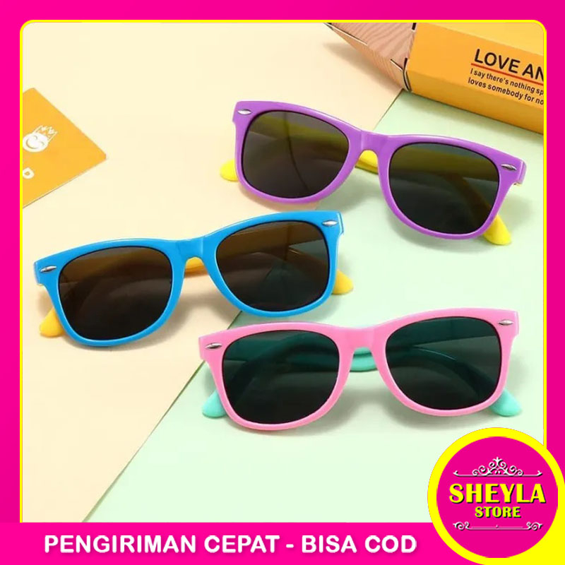 Kacamata Hitam Warna Anak Fashion Import / Kacamata Retro Kids Colourful Sunglasses / TS-29