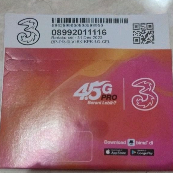 Nomor Cantik Tri 11 Digit des 0899 2011 116 bonus kuota nas 3gb