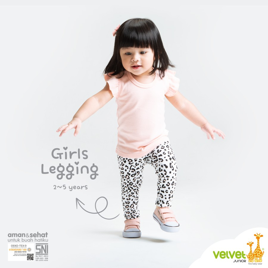 Legging Celana Panjang Anak Perempuan Velvet Fullprint Motif 3 Bulan - 5 Tahun