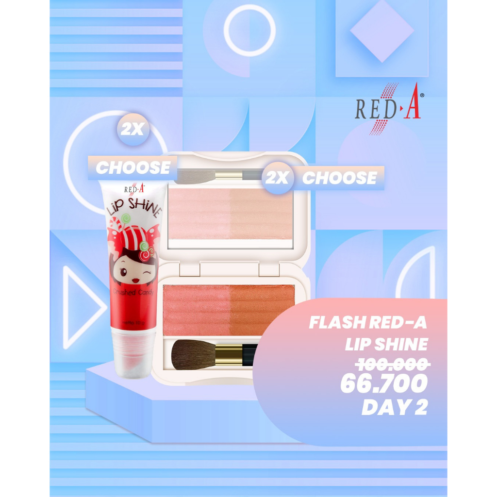 Paket 2 Red-A Lip Shine, 2 Red-A Blush On