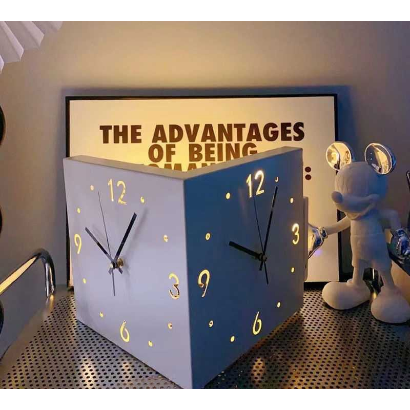 PARIS Jam Dinding LED Modern Minimalis Double Sided Corner Wall Clock