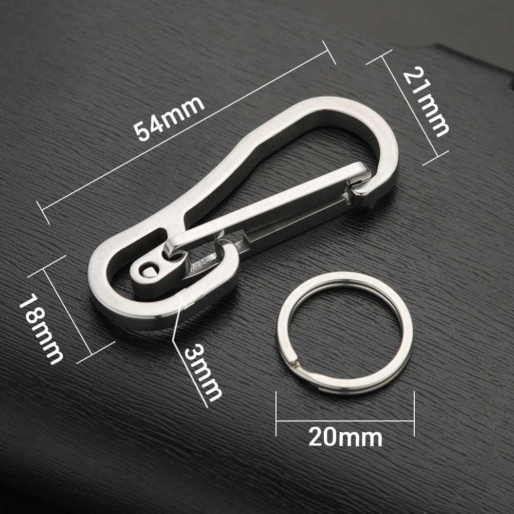 Gantungan Kunci Carabiner Stainless Steel Buckle Key Chain Ganci Desain Minimalis Karabiner Berkualitas