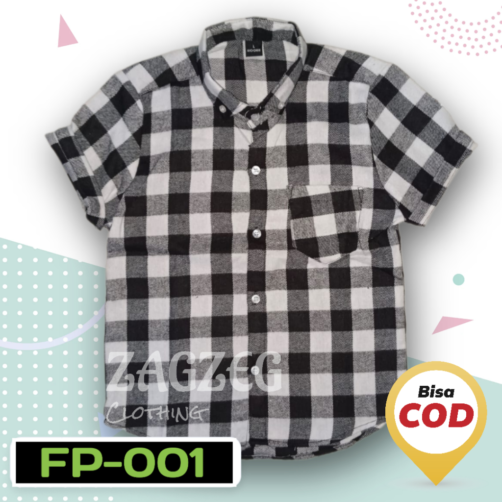 Zagzeg Clothing Kemeja Anak Flanel Premium Lengan Pendek Usia 2 sampai 6 tahun