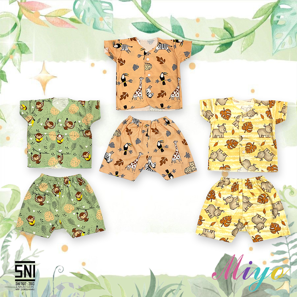 1Pcs Miyo Setelan 0-6 Bulan Pendek Panjang Kutung Newborn / 3-6m Setelan Piyama Bayi CBKS