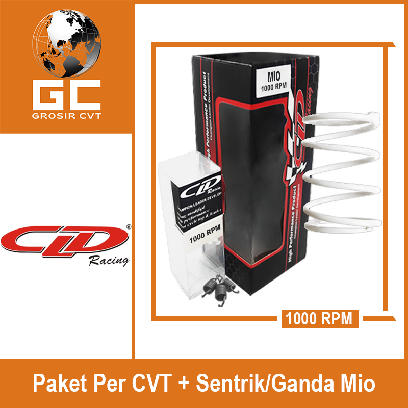 Paket Per CVT Sentrik Ganda Racing Yamaha Mio Sporty Smile J Soul GT M3 S Z Fazzio Lexi X Ride Fino Freego 110/115/125 CLD 1000/1500 RPM