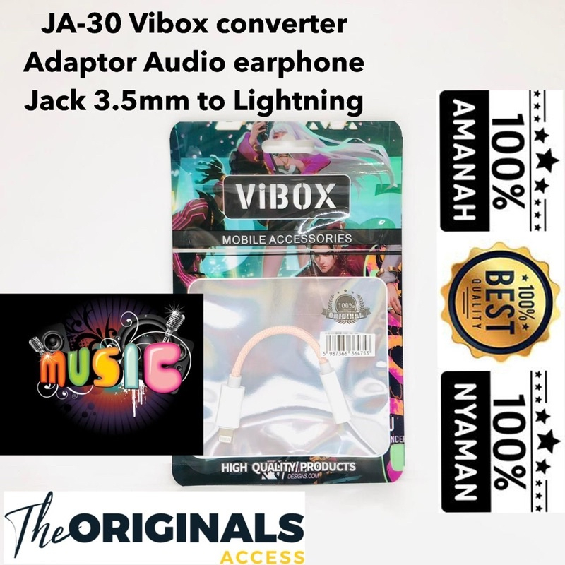 JA30 vibox converter adapter audio out jack 3.5mm to lightning BY SMOLL