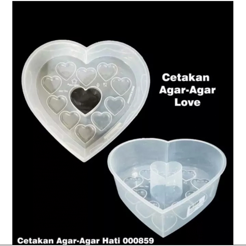 Cetakan puding agar jelly bentuk love plastik jumbo