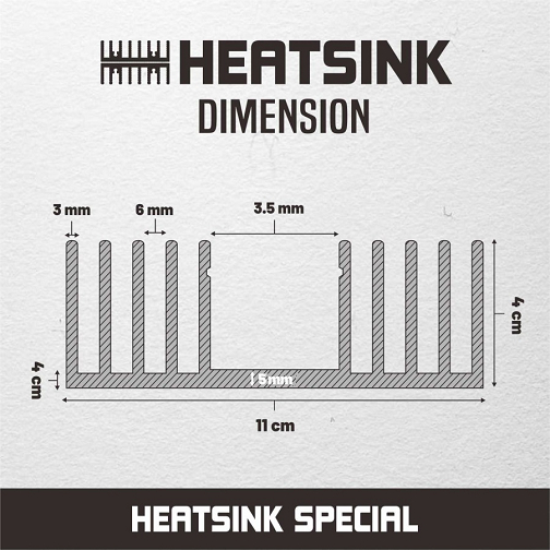 Heatsink Special 5 Sirip 30 CM ( for Pelteir / Audio /Mesin Heat Sink Pendingin Cooler Cooling LED Power Ampli Box Amplifier Tebal 3-4mm