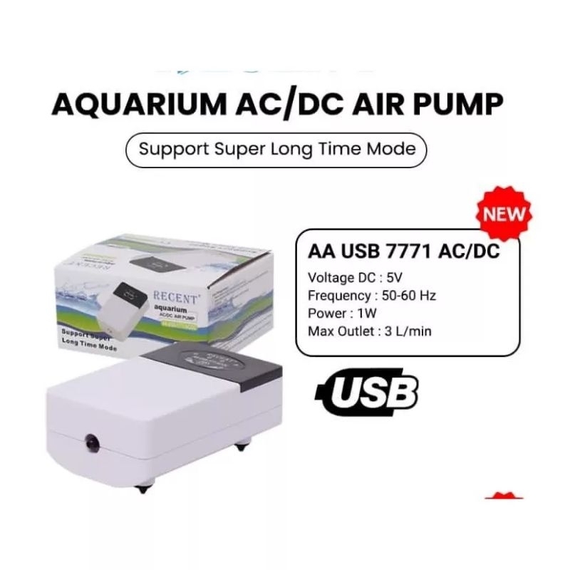 mesin aerator AC/DC 1 lubang aerator USB recent AA 7771 AC/DC 1lubang
