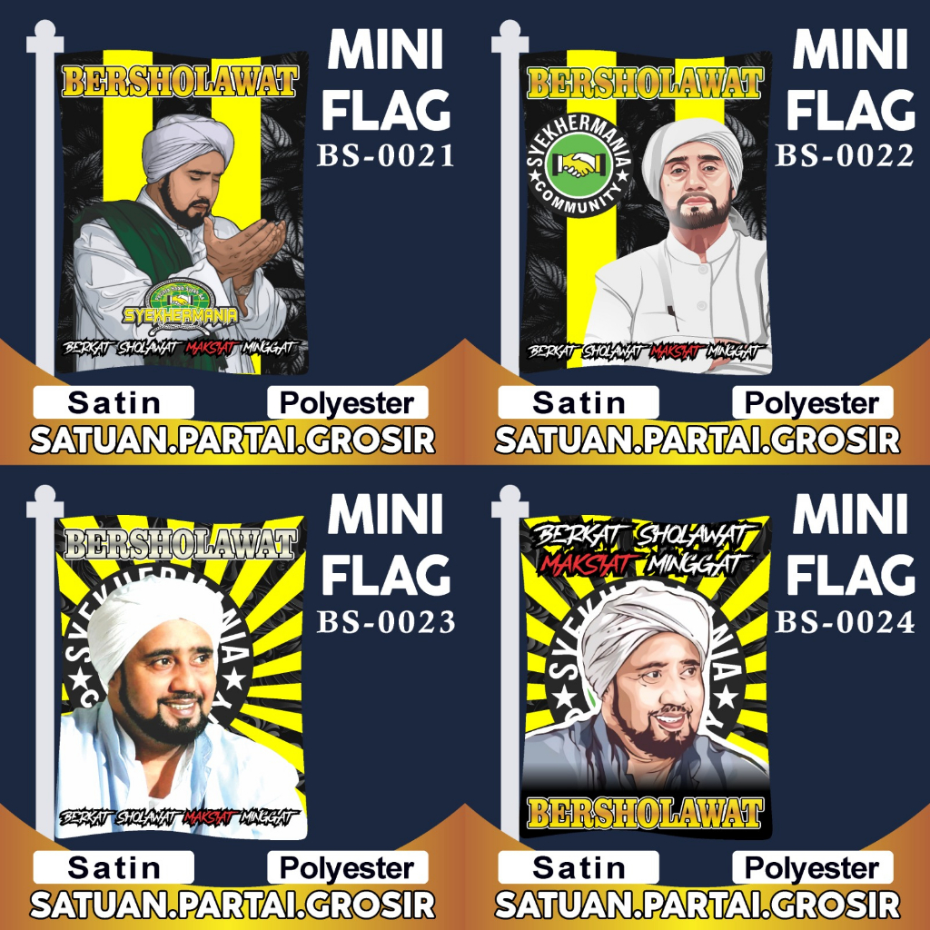 CETAK MINIFLAG SYEKHERMANIA BERSHOLAWAT/MINI FLAG SYEKHERMANIA CUSTOM MURAH