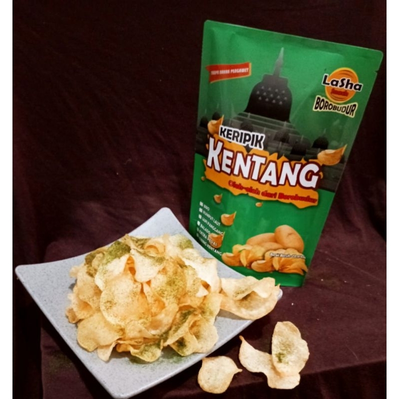 

keripik kentang LaSha snack borobudur oleh oleh dari borobudur enak murah umkm rumput laut