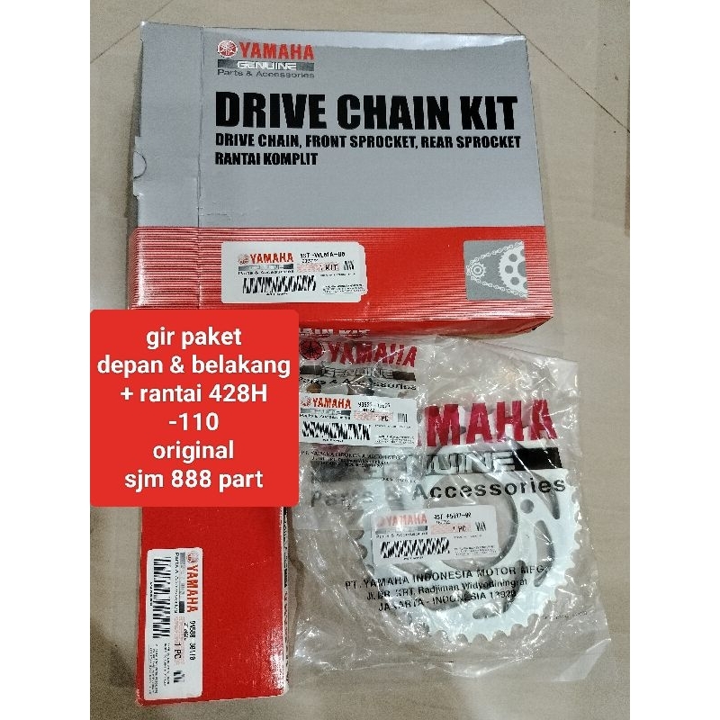 GIR PAKET SET + RANTAI RXKING ORIGINAL 428H-110