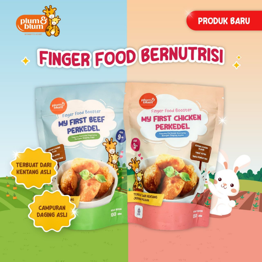 Plum &amp; Blum Perkedel Kentang Pertama Beef Chicken Finger Food - 1 Pouch