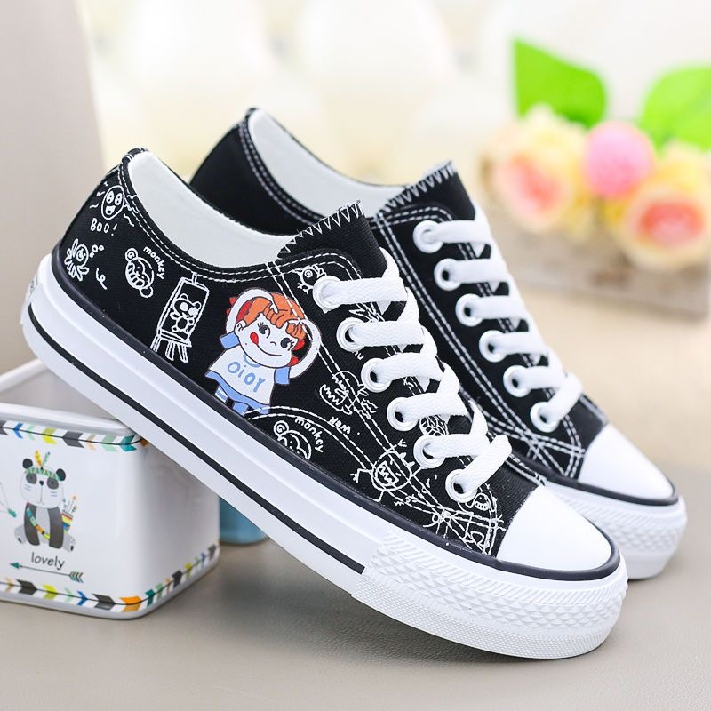 K2582 IMPORT Sepatu Wanita Canvas / Sneakers Trendy Simple Ukuran 35-40