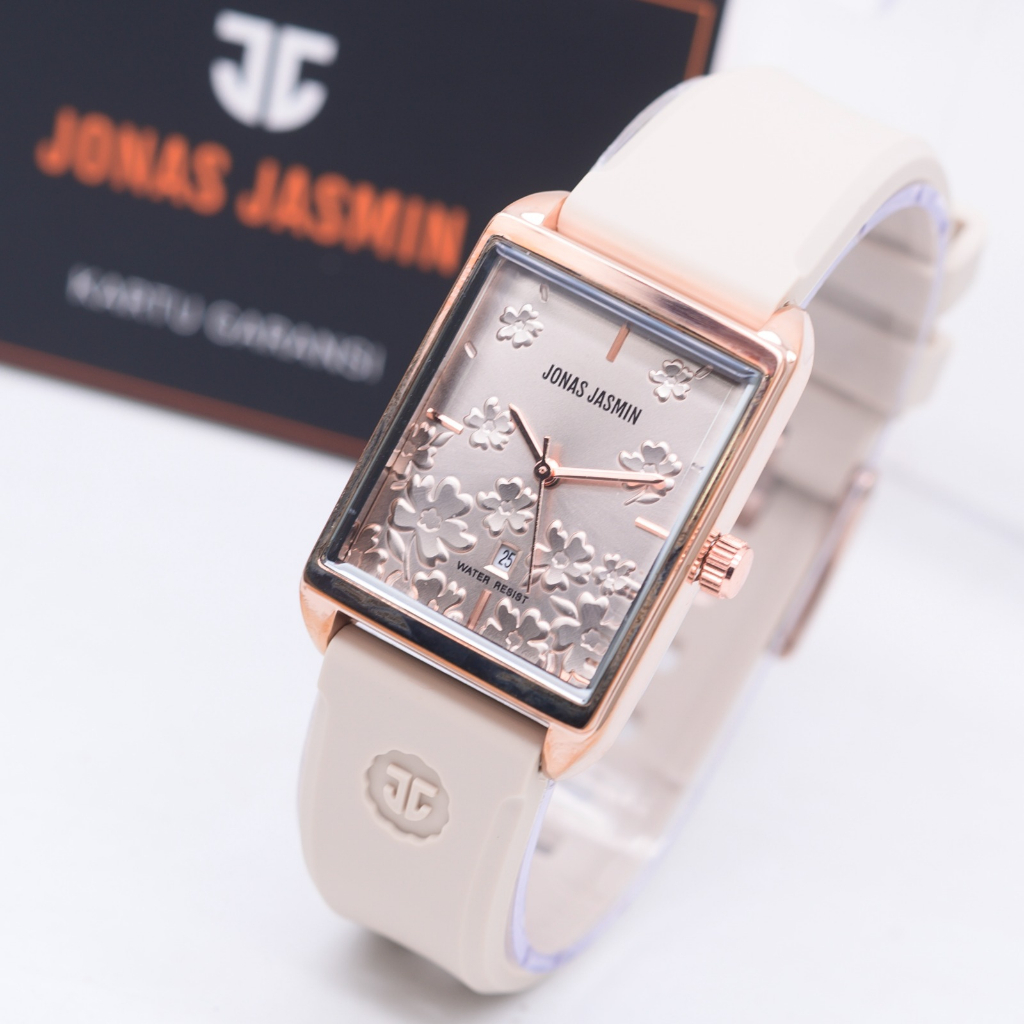 BEST SELLER JAM TANGAN WANITA JONAS JASMIN ORIGINAL TALI RUBBER HB 8534 FREE BOX &amp; BATERAI CADANGAN