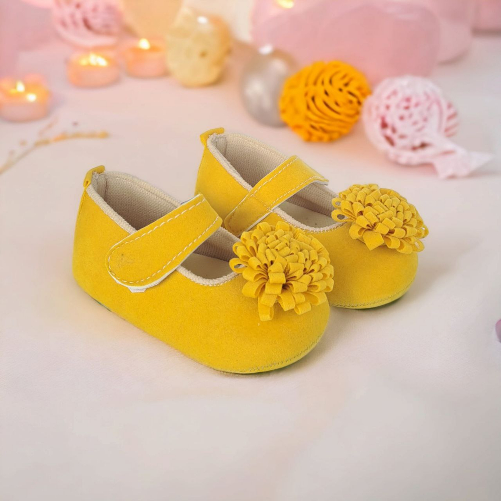 Sepatu Baby Bayi Perempuan Bunga Edelws Prewalker Usia 0 6 12 14 Bulan Anak Belajar Jalan