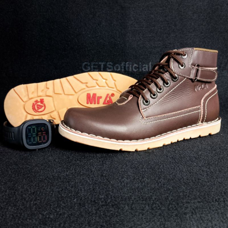 Sepatu Boots Pria Casual Jumbo Kulit Asli Sepatu Cowok Boots Terbaru Big Size 38-48 Model Kekinian