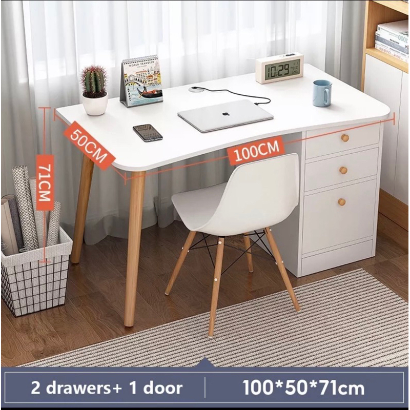 Meja komputer minimalis murah Plus Kursi/ Laptop Desk/ Meja Laptop /Meja Belajar / Meja Kerja Kayu /