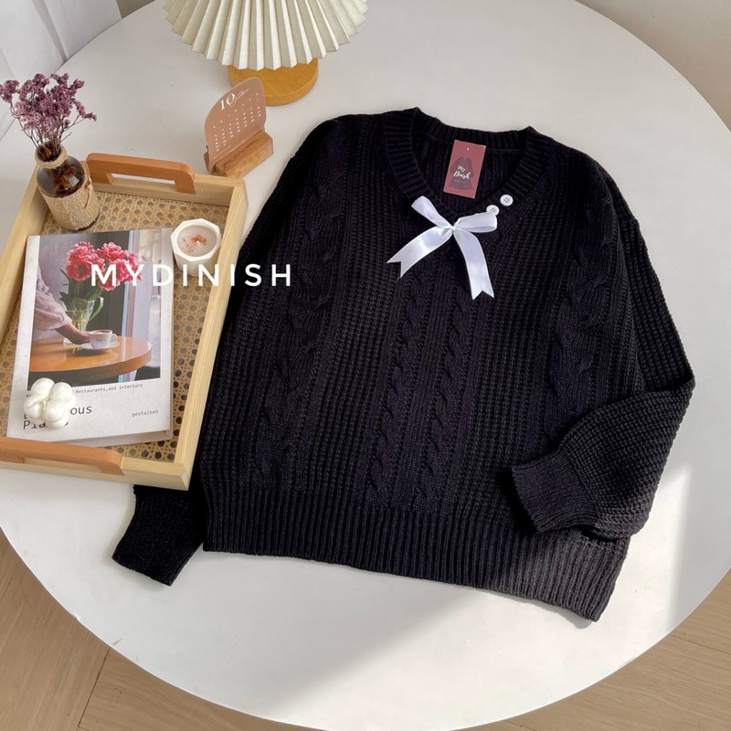 Zora Sweater Rajut Wanita Motif Pita