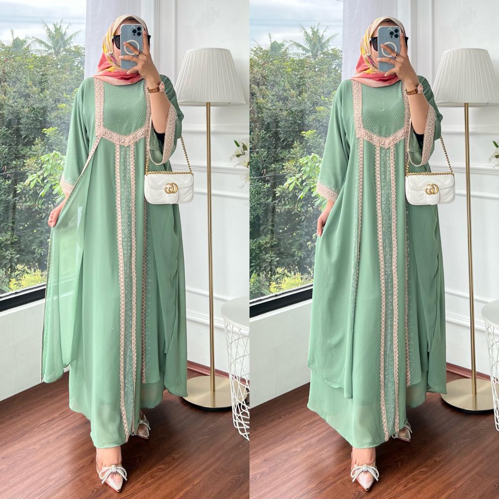 Ar Fashions Model Gamis Kaftan Turky Gamis Modern Gamis Elegan Terbaru 2023 Muslimah Kasual Cantik M