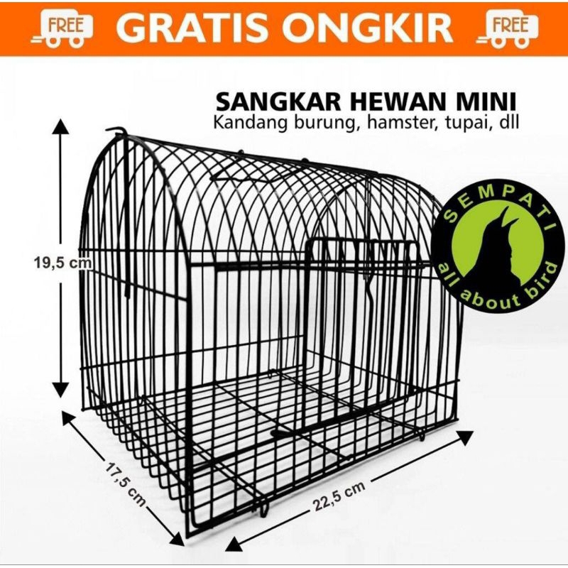 SANGKAR KANDANG BESI MINI UNTUK UNTULAN BAWA BURUNG LOVEBIRD BUAT COD SUGAR GLIDER HAMSTER LANDAK MI