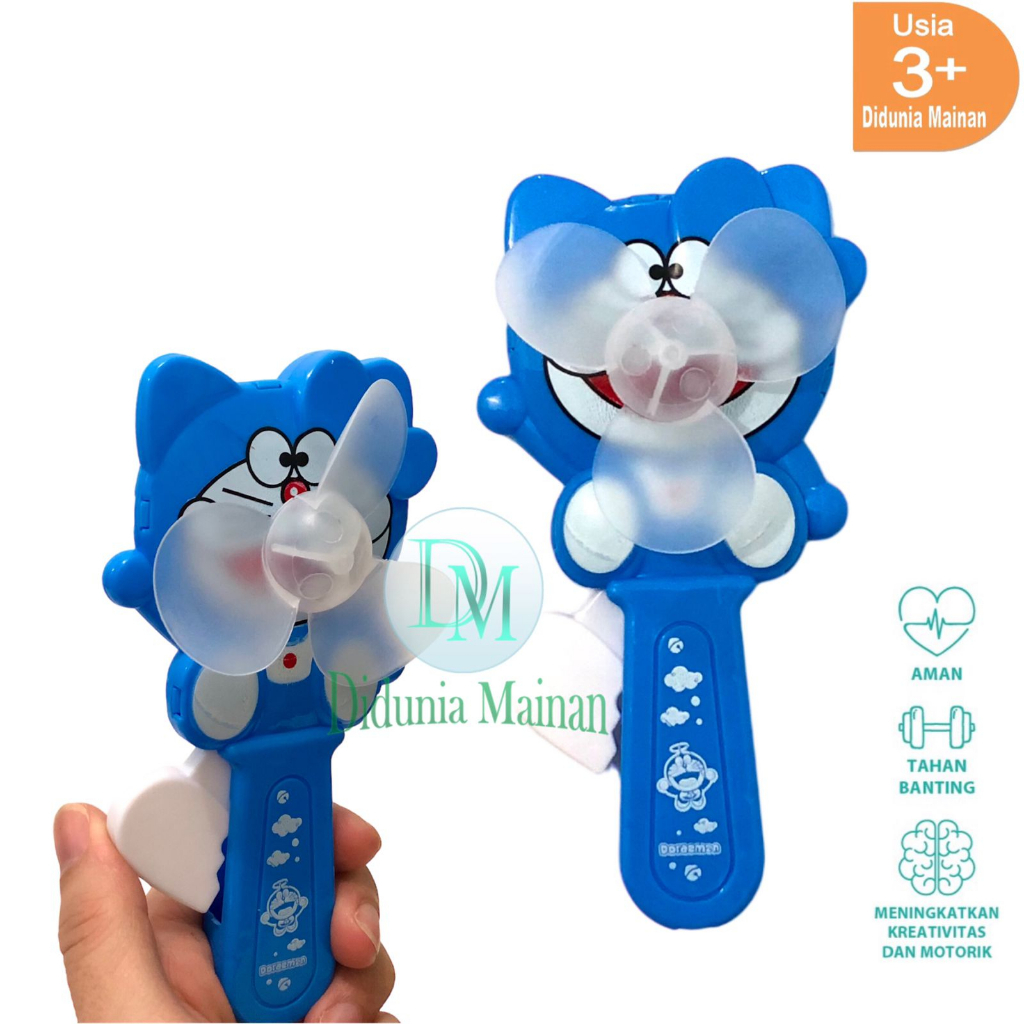 Mainan anak kipas angin mini tangan hand fan karakter model pencet