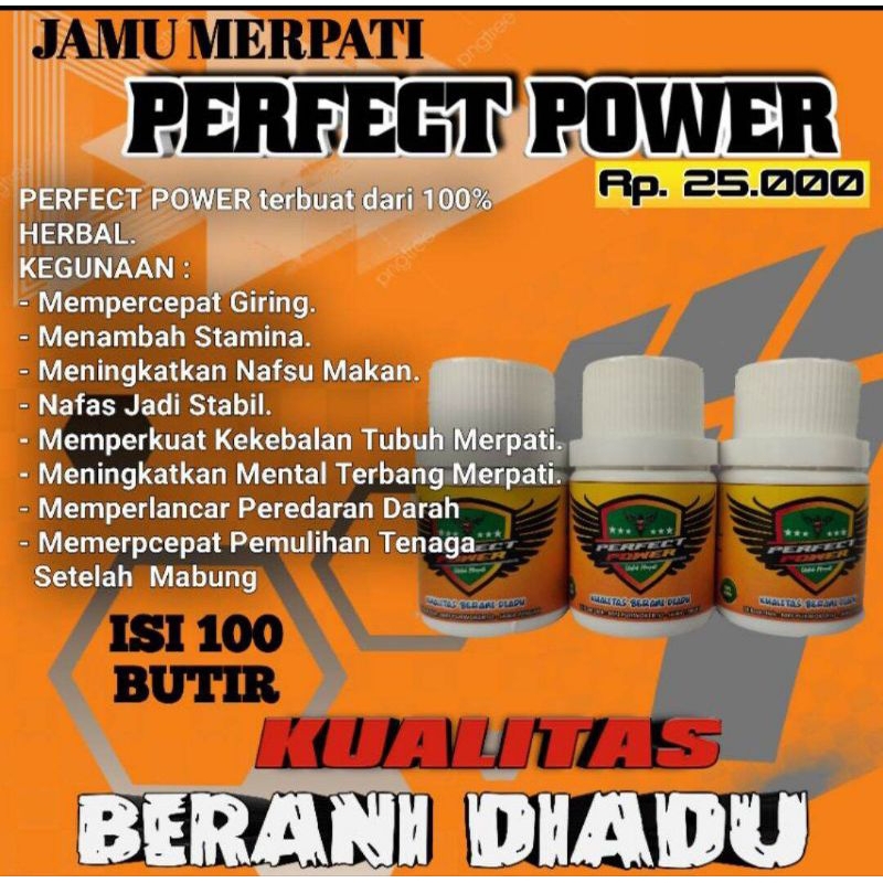 Jamu merpati PERFECT POWER isi 100 butir