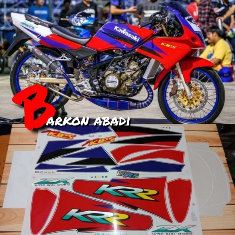 stiker Striping Kawasaki KRR ZX 150 original Thailand warna (merah metalik good quality)