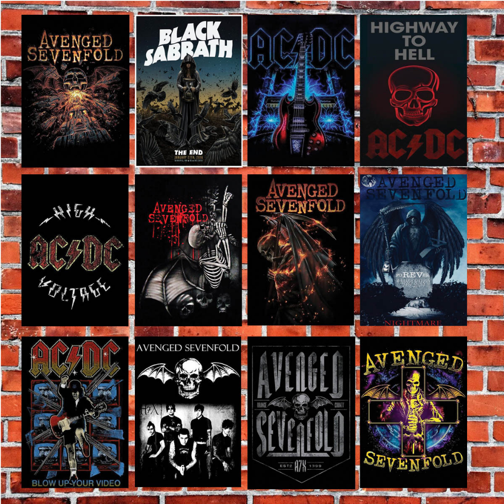 Poster Band A5 Nirvana/The Beatles/Pink Floyd