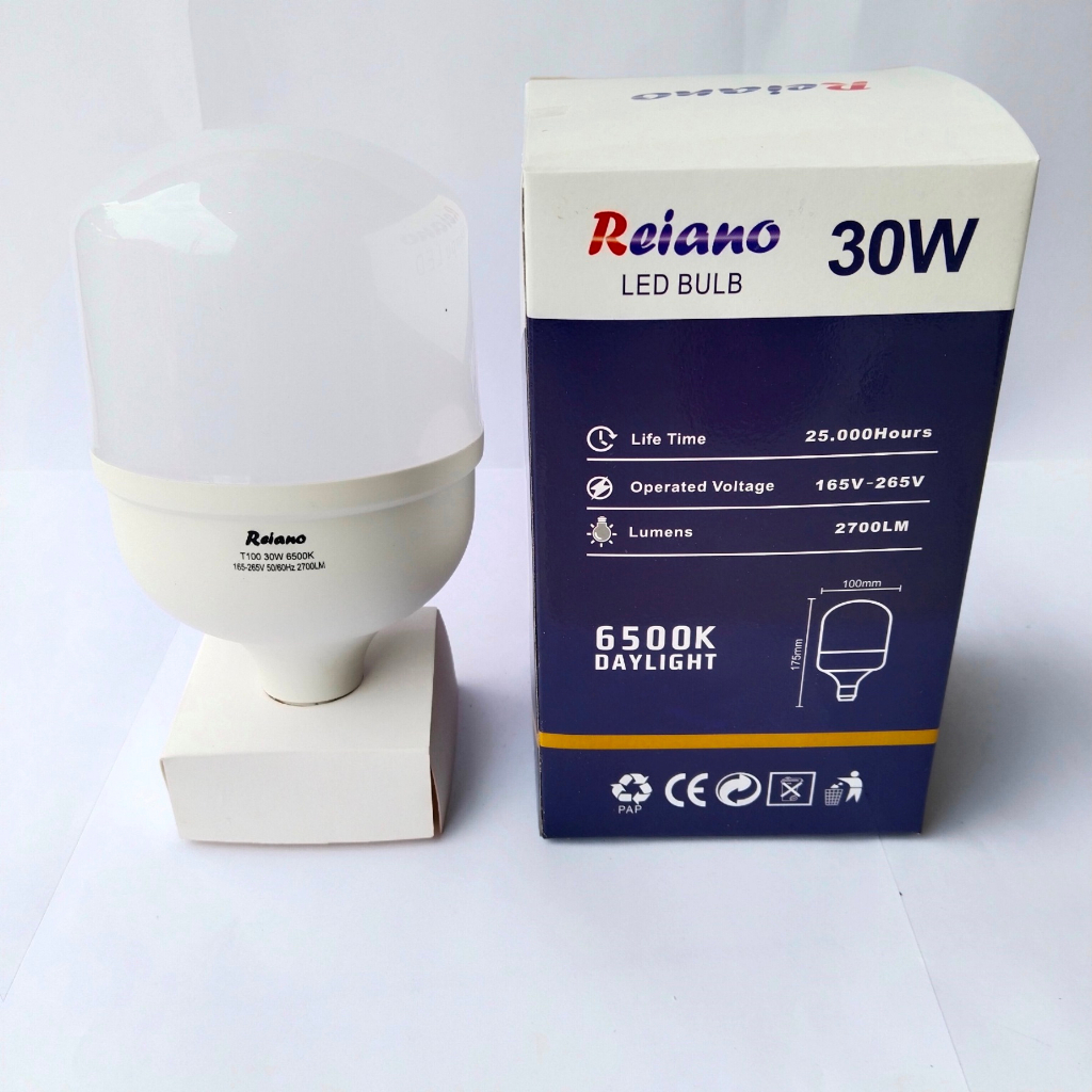 Lampu LED REIANO 30 watt Bohlam LED Rumah 30W Cahaya Putih Terang Murah Bagus