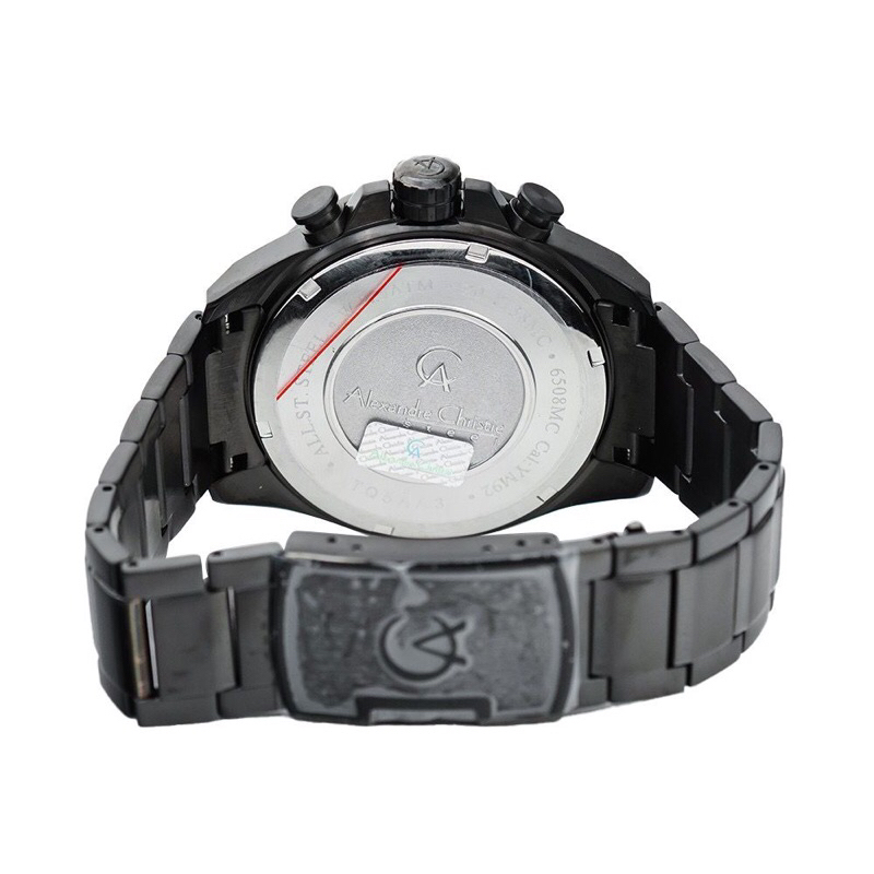 Jam Tangan Pria Alexandre Christie AC 6508 RANTAI AC6508 BLACK 6508 SILVER ORI