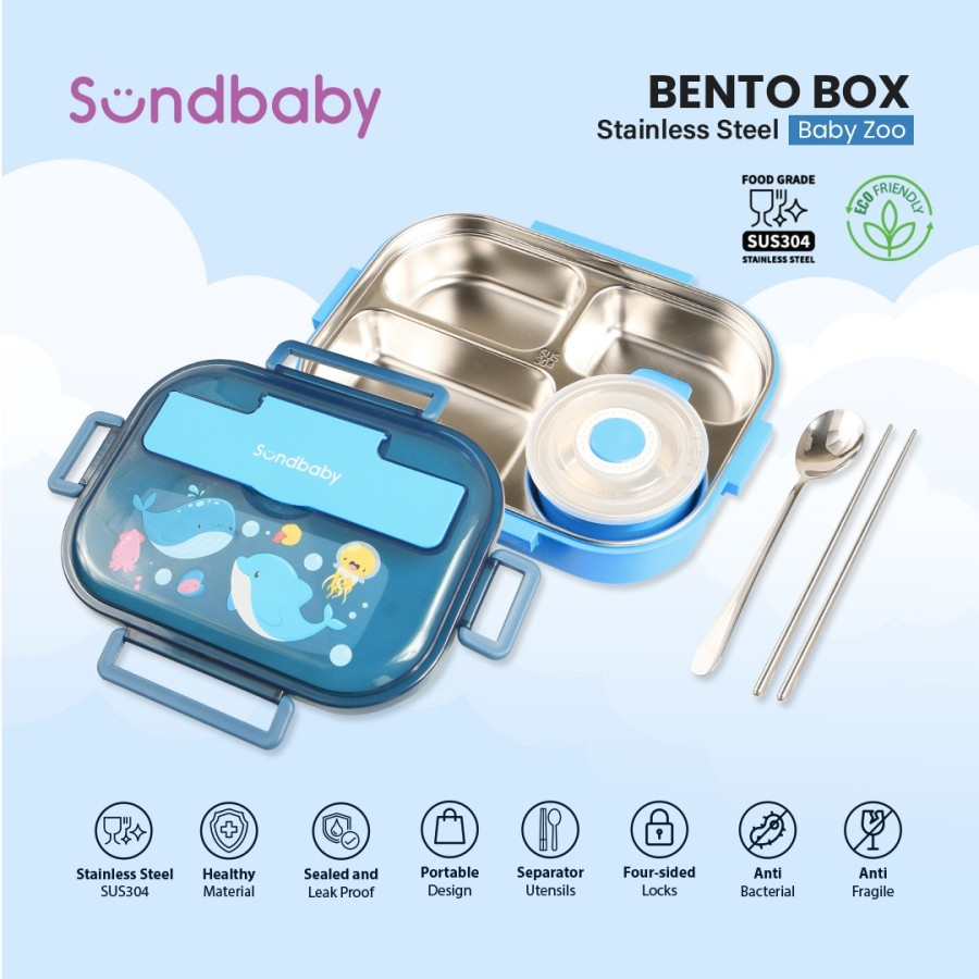 BOLDe Sundbaby BabyZoo Box Tempat Makan Stainless Steel Lunch Box BPA Free