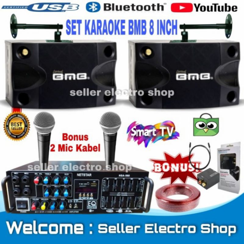 Paket Sound System Karaoke BMB 8inchi Garansi Resmi BMB