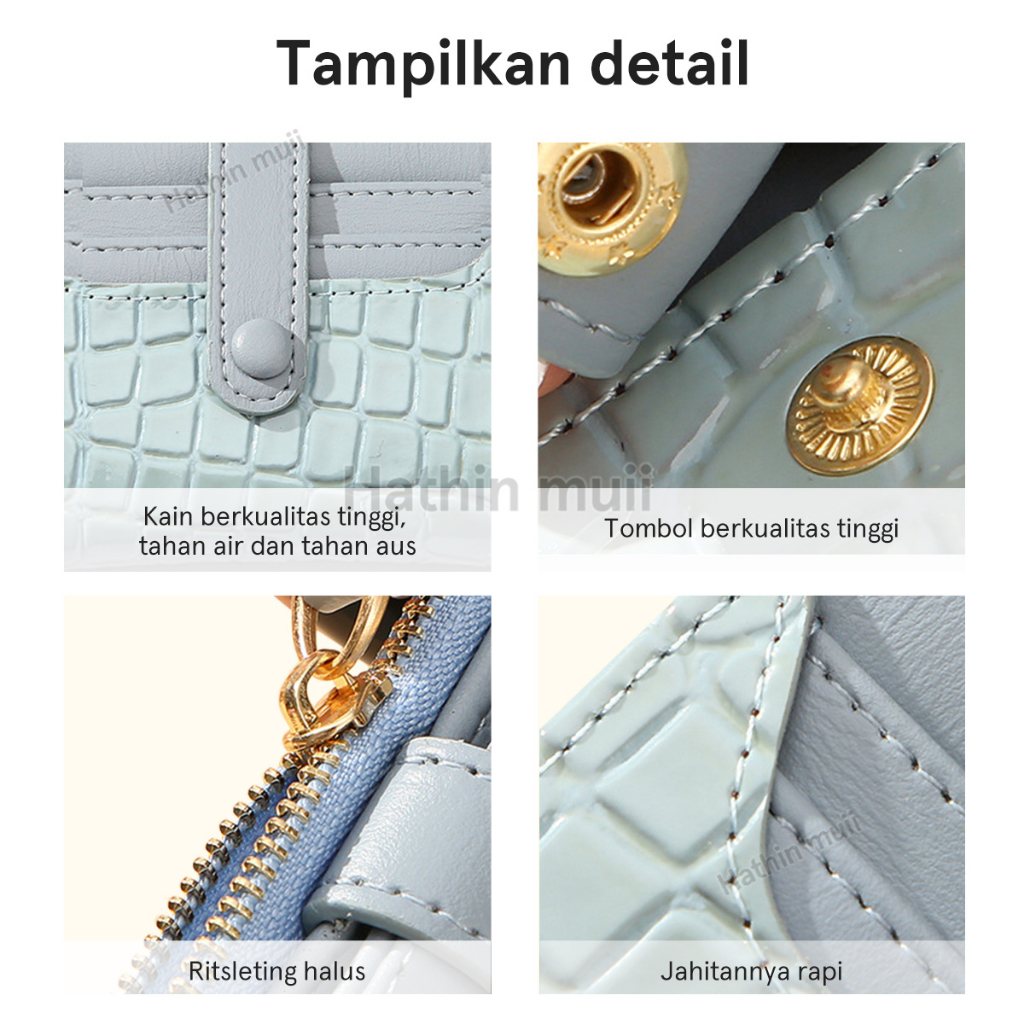 Dompet wanita GENIE dompet mjimishoneey ori wallet  wanita import croco leather dompet terbaru dompet kartu bahan kulit