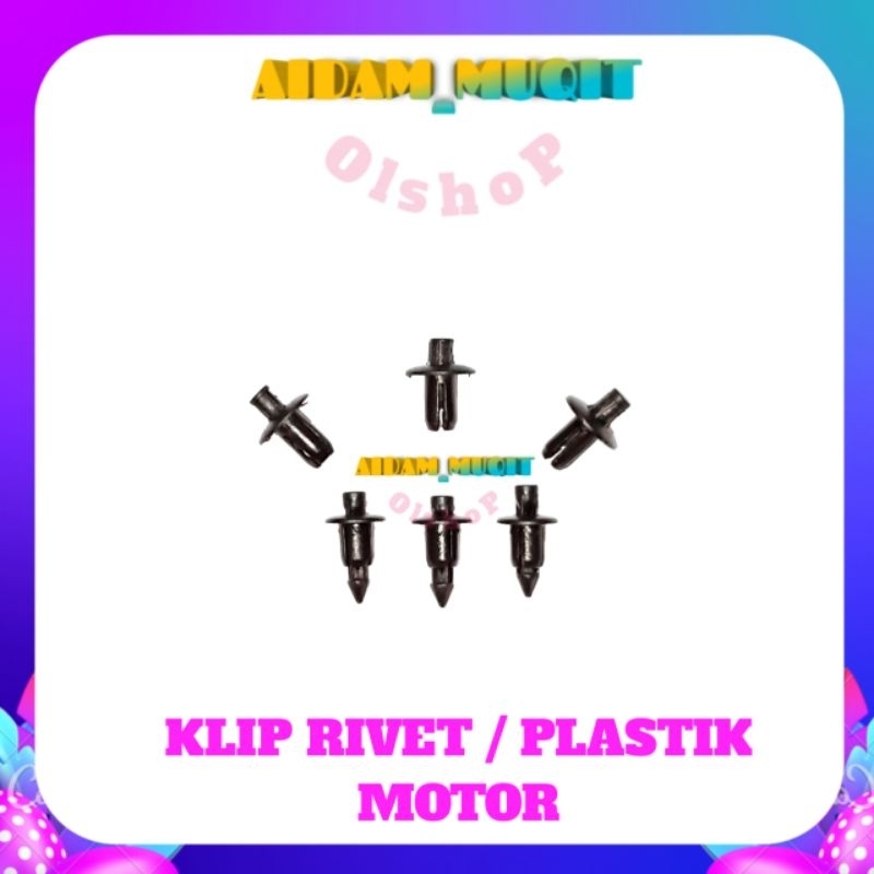 KLIP RIVET NMAX KLIP PLASTIK MOTOR NMAX KLIP PENGUNCI BAMPER MOTOR VARIO KLIP RIVET UNIVERSAL UKURAN 6MM