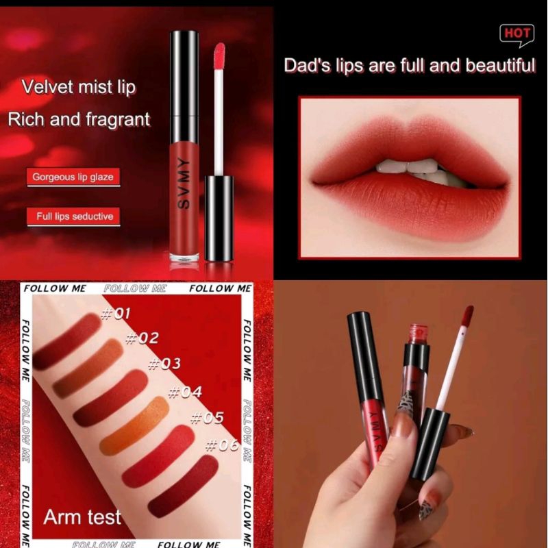 [COD]LIPSTIK SVMY LIP GLAZE LIQUID WATERPROOF TAHAN LAMA