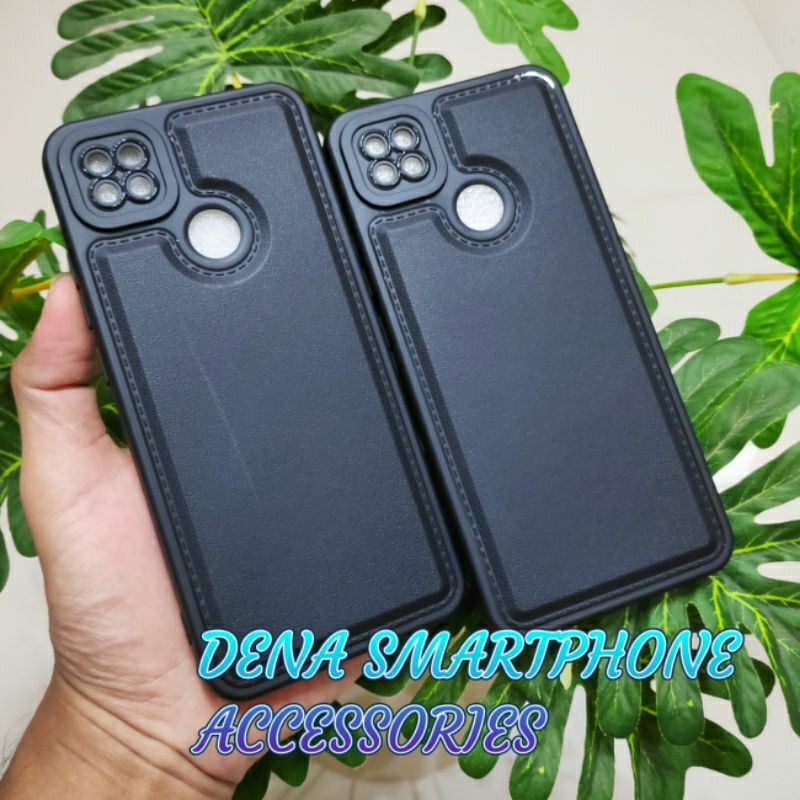 Soft Case Redmi 10A Black Leather Hitam